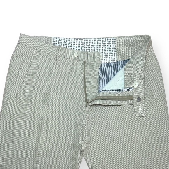 ZARA MAN Slim Ankle Business Casual Pants Trousers Mid Rise Twill Beige 31 - Picture 6 of 14